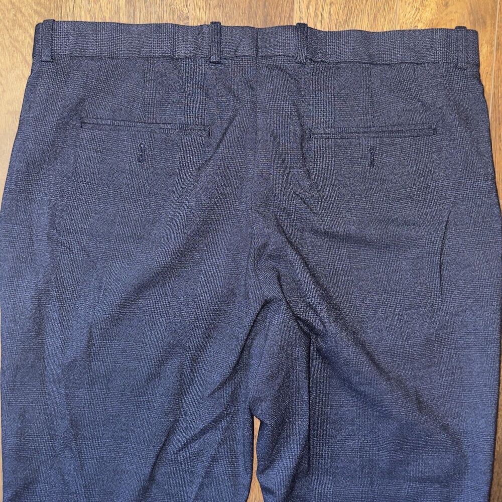 Perry Ellis Men's 36x30 Slim Fit Stretch Dress Pants Charcoal Grey MicroPlaid - Picture 5 of 6